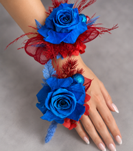 Load image into Gallery viewer, Preserved blue rose corsage &amp; buttonhole AB2073 - School formal, prom, graduation
