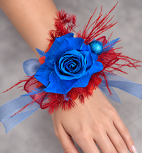 Load image into Gallery viewer, Preserved blue rose corsage &amp; buttonhole AB2073 - School formal, prom, graduation
