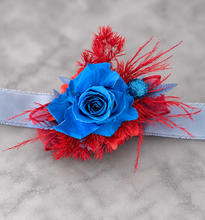 Load image into Gallery viewer, Preserved blue rose corsage &amp; buttonhole AB2073 - School formal, prom, graduation
