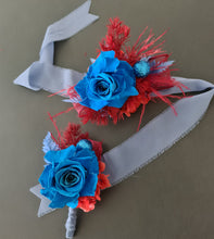 Load image into Gallery viewer, Preserved blue rose corsage &amp; buttonhole AB2073 - School formal, prom, graduation
