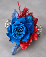 Load image into Gallery viewer, Preserved blue rose corsage &amp; buttonhole AB2073 - School formal, prom, graduation
