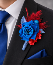 Load image into Gallery viewer, Preserved blue rose corsage &amp; buttonhole AB2073 - School formal, prom, graduation
