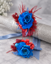 Load image into Gallery viewer, Preserved blue rose corsage &amp; buttonhole AB2073 - School formal, prom, graduation
