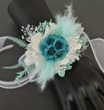 Load image into Gallery viewer, Mint &amp; Emerald preserved flowers corsage AB2075 - School formal, prom, graduation
