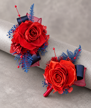 Load image into Gallery viewer, Preserved red rose corsage &amp; buttonhole AB2076 - School formal, prom, graduation
