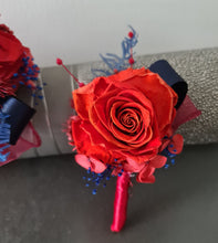 Load image into Gallery viewer, Preserved red rose corsage &amp; buttonhole AB2076 - School formal, prom, graduation
