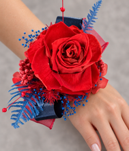 Load image into Gallery viewer, Preserved red rose corsage &amp; buttonhole AB2076 - School formal, prom, graduation
