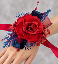 Load image into Gallery viewer, Preserved red rose corsage &amp; buttonhole AB2076 - School formal, prom, graduation
