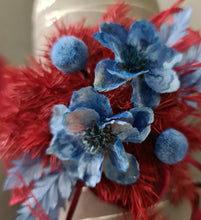 Load image into Gallery viewer, Burgundy &amp; blue preserved flowers corsage and buttonhole set AB2077 - School formal, prom, graduation
