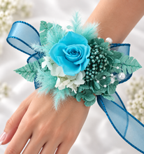 Load image into Gallery viewer, Emerald mint preserved rose corsage AB2079 - School formal, prom, graduation
