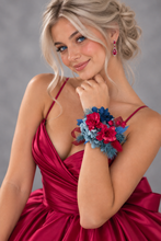 Load image into Gallery viewer, Red &amp; blue preserved flowers corsage and buttonhole set AB2080 - School formal, prom, graduation
