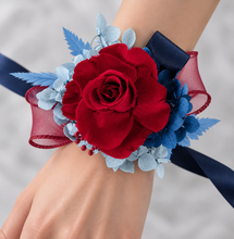 Load image into Gallery viewer, Preserved burgundy rose corsage &amp; buttonhole AB2081 - School formal, prom, graduation
