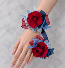 Load image into Gallery viewer, Preserved burgundy rose corsage &amp; buttonhole AB2081 - School formal, prom, graduation
