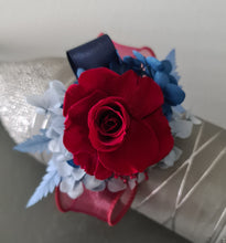 Load image into Gallery viewer, Preserved burgundy rose corsage &amp; buttonhole AB2081 - School formal, prom, graduation
