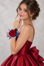 Load image into Gallery viewer, Preserved burgundy rose corsage &amp; buttonhole AB2081 - School formal, prom, graduation
