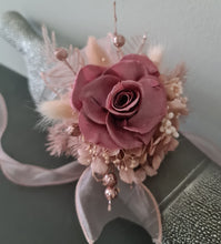 Load image into Gallery viewer, Preserved smokey pink rose corsage &amp; buttonhole AB2082 - School formal, prom, graduation
