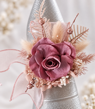 Load image into Gallery viewer, Preserved smokey pink rose corsage &amp; buttonhole AB2082 - School formal, prom, graduation
