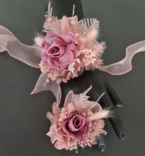 Load image into Gallery viewer, Preserved smokey pink rose corsage &amp; buttonhole AB2082 - School formal, prom, graduation
