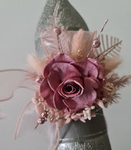 Load image into Gallery viewer, Preserved smokey pink rose corsage &amp; buttonhole AB2082 - School formal, prom, graduation
