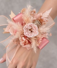 Load image into Gallery viewer, Preserved peach peony corsage &amp; buttonhole AB2083 - School formal, prom, graduation
