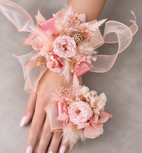 Load image into Gallery viewer, Preserved peach peony corsage &amp; buttonhole AB2083 - School formal, prom, graduation
