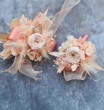 Load image into Gallery viewer, Preserved peach peony corsage &amp; buttonhole AB2083 - School formal, prom, graduation
