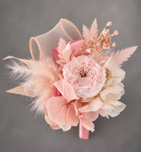 Load image into Gallery viewer, Preserved peach peony corsage &amp; buttonhole AB2083 - School formal, prom, graduation

