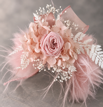Load image into Gallery viewer, Fluffy furry band dusty pink preserved peony corsage AB2086 - School formal, prom, graduation
