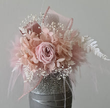 Load image into Gallery viewer, Fluffy furry band dusty pink preserved peony corsage AB2086 - School formal, prom, graduation
