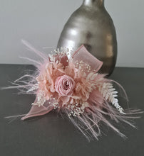 Load image into Gallery viewer, Fluffy furry band dusty pink preserved peony corsage AB2086 - School formal, prom, graduation
