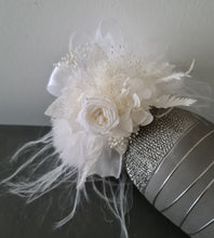 Load image into Gallery viewer, Fluffy furry band white preserved peony corsage AB2088 - School formal, prom, graduation
