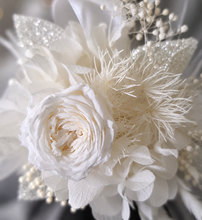 Load image into Gallery viewer, Fluffy furry band white preserved peony corsage AB2088 - School formal, prom, graduation
