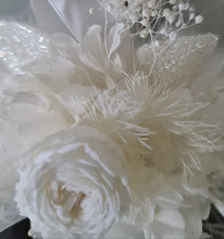 Load image into Gallery viewer, Fluffy furry band white preserved peony corsage AB2088 - School formal, prom, graduation
