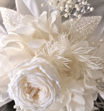 Load image into Gallery viewer, Fluffy furry band white preserved peony corsage AB2088 - School formal, prom, graduation
