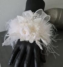 Load image into Gallery viewer, Fluffy furry band white preserved peony corsage AB2088 - School formal, prom, graduation
