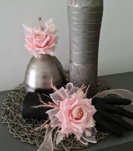 Load image into Gallery viewer, Pink &amp; glitter everlasting flowers corsage &amp; buttonhole AB2089 - School formal, prom, graduation

