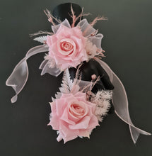 Load image into Gallery viewer, Pink &amp; glitter everlasting flowers corsage &amp; buttonhole AB2089 - School formal, prom, graduation
