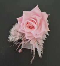 Load image into Gallery viewer, Pink &amp; glitter everlasting flowers corsage &amp; buttonhole AB2089 - School formal, prom, graduation
