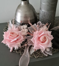 Load image into Gallery viewer, Pink &amp; glitter everlasting flowers corsage &amp; buttonhole AB2089 - School formal, prom, graduation
