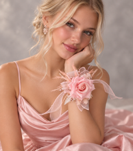 Load image into Gallery viewer, Pink &amp; glitter everlasting flowers corsage &amp; buttonhole AB2089 - School formal, prom, graduation
