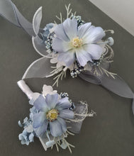 Load image into Gallery viewer, Pastel blue everlasting flowers corsage &amp; buttonhole AB2090 - School formal, prom, graduation
