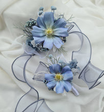 Load image into Gallery viewer, Pastel blue everlasting flowers corsage &amp; buttonhole AB2090 - School formal, prom, graduation

