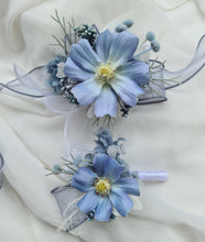 Load image into Gallery viewer, Pastel blue everlasting flowers corsage &amp; buttonhole AB2090 - School formal, prom, graduation
