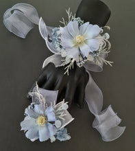 Load image into Gallery viewer, Pastel blue everlasting flowers corsage &amp; buttonhole AB2090 - School formal, prom, graduation
