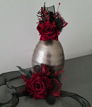 Load image into Gallery viewer, Burgundy &amp; black glitter everlasting flowers corsage &amp; buttonhole AB2091 - School formal, prom, graduation
