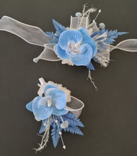 Load image into Gallery viewer, Blue orchid everlasting flowers corsage &amp; buttonhole AB2092 - School formal, prom, graduation
