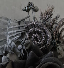 Load image into Gallery viewer, Black everlasting flowers  glitter corsage &amp; buttonhole AB2093 - School formal, prom, graduation
