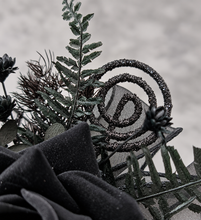 Load image into Gallery viewer, Black everlasting flowers  glitter corsage &amp; buttonhole AB2093 - School formal, prom, graduation
