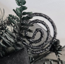 Load image into Gallery viewer, Black everlasting flowers  glitter corsage &amp; buttonhole AB2093 - School formal, prom, graduation
