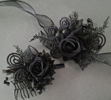 Load image into Gallery viewer, Black everlasting flowers  glitter corsage &amp; buttonhole AB2093 - School formal, prom, graduation
